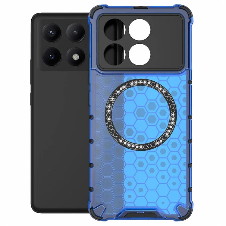 For Xiaomi Redmi K70E 5G / Poco X6 Pro 5G Magnetic Phone Case Honeycomb TPU+PC Back Cover