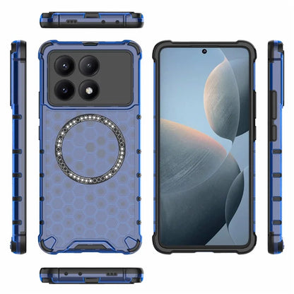 For Xiaomi Redmi K70E 5G / Poco X6 Pro 5G Magnetic Phone Case Honeycomb TPU+PC Back Cover