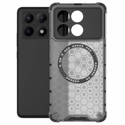For Xiaomi Redmi K70E 5G / Poco X6 Pro 5G Magnetic Phone Case Honeycomb TPU+PC Back Cover