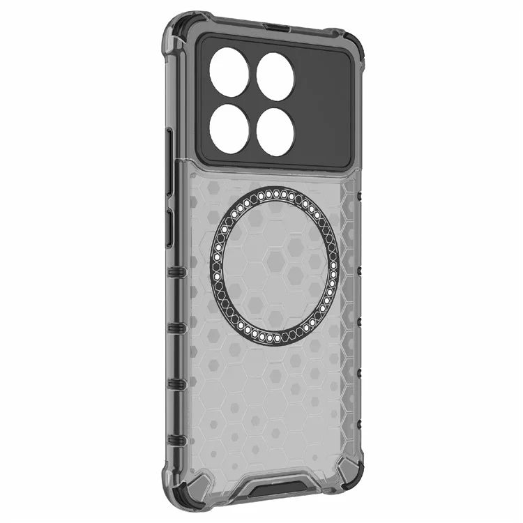 For Xiaomi Redmi K70E 5G / Poco X6 Pro 5G Magnetic Phone Case Honeycomb TPU+PC Back Cover