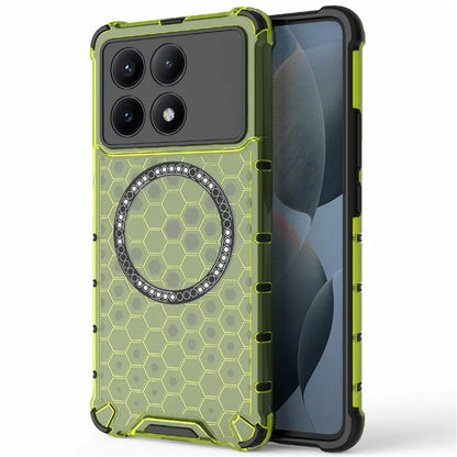 For Xiaomi Redmi K70E 5G / Poco X6 Pro 5G Magnetic Phone Case Honeycomb TPU+PC Back Cover