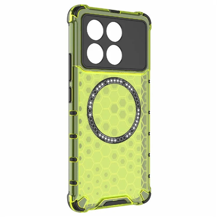 For Xiaomi Redmi K70E 5G / Poco X6 Pro 5G Magnetic Phone Case Honeycomb TPU+PC Back Cover