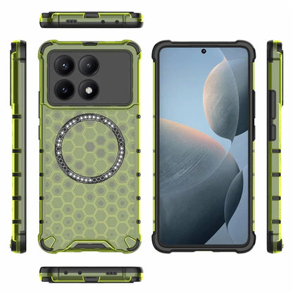 For Xiaomi Redmi K70E 5G / Poco X6 Pro 5G Magnetic Phone Case Honeycomb TPU+PC Back Cover