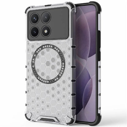 For Xiaomi Poco F6 Pro 5G / Redmi K70 5G / K70 Pro 5G Magnetic Case Honeycomb TPU+PC Slim Phone Cover