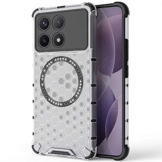 For Xiaomi Poco F6 Pro 5G / Redmi K70 5G / K70 Pro 5G Magnetic Case Honeycomb TPU+PC Slim Phone Cover