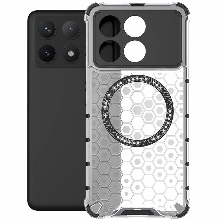 For Xiaomi Poco F6 Pro 5G / Redmi K70 5G / K70 Pro 5G Magnetic Case Honeycomb TPU+PC Slim Phone Cover