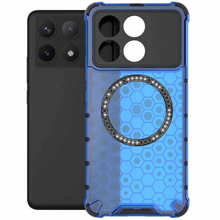 For Xiaomi Poco F6 Pro 5G / Redmi K70 5G / K70 Pro 5G Magnetic Case Honeycomb TPU+PC Slim Phone Cover