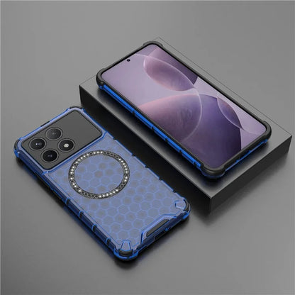 For Xiaomi Poco F6 Pro 5G / Redmi K70 5G / K70 Pro 5G Magnetic Case Honeycomb TPU+PC Slim Phone Cover