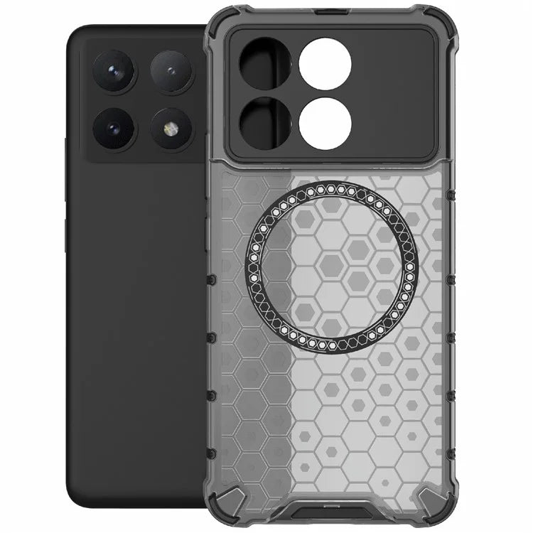 For Xiaomi Poco F6 Pro 5G / Redmi K70 5G / K70 Pro 5G Magnetic Case Honeycomb TPU+PC Slim Phone Cover