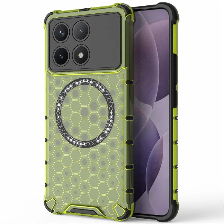 For Xiaomi Poco F6 Pro 5G / Redmi K70 5G / K70 Pro 5G Magnetic Case Honeycomb TPU+PC Slim Phone Cover