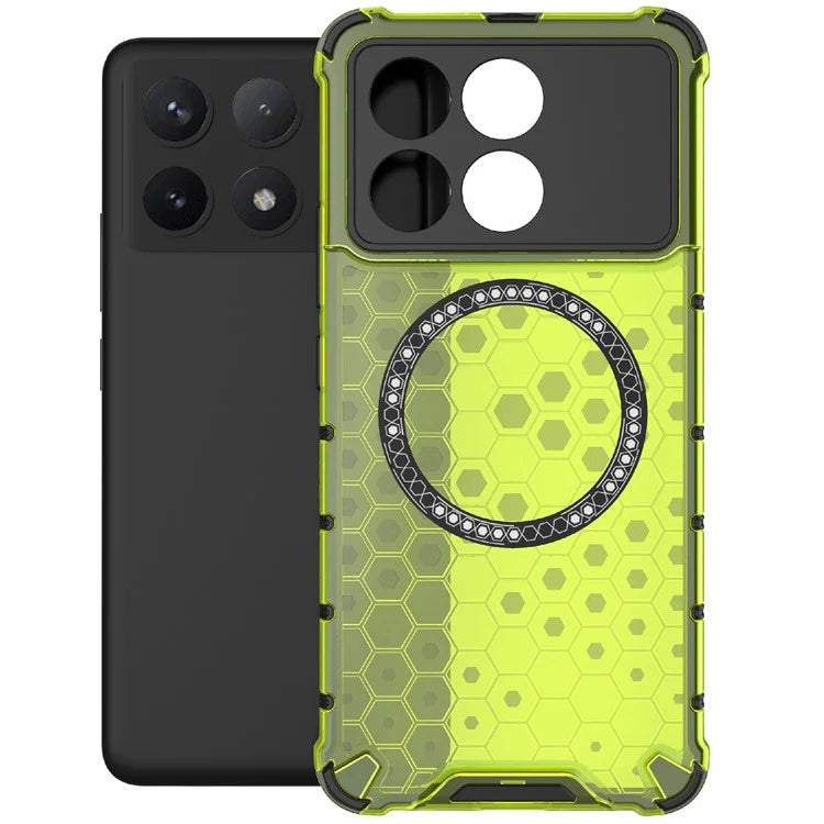 For Xiaomi Poco F6 Pro 5G / Redmi K70 5G / K70 Pro 5G Magnetic Case Honeycomb TPU+PC Slim Phone Cover