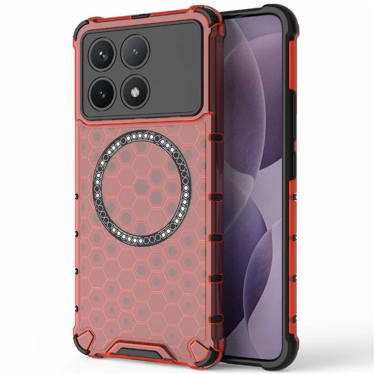 For Xiaomi Poco F6 Pro 5G / Redmi K70 5G / K70 Pro 5G Magnetic Case Honeycomb TPU+PC Slim Phone Cover