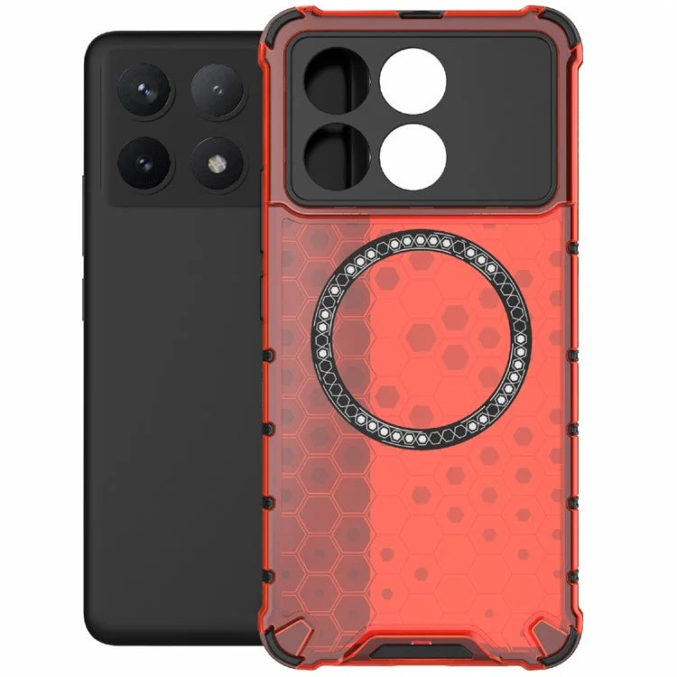For Xiaomi Poco F6 Pro 5G / Redmi K70 5G / K70 Pro 5G Magnetic Case Honeycomb TPU+PC Slim Phone Cover