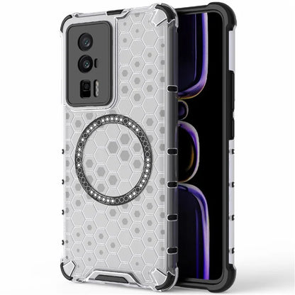 For Xiaomi Poco F5 Pro 5G / K60 5G / K60 Pro 5G Magnetic Case TPU+PC Honeycomb Cushioning Shockproof Phone Cover