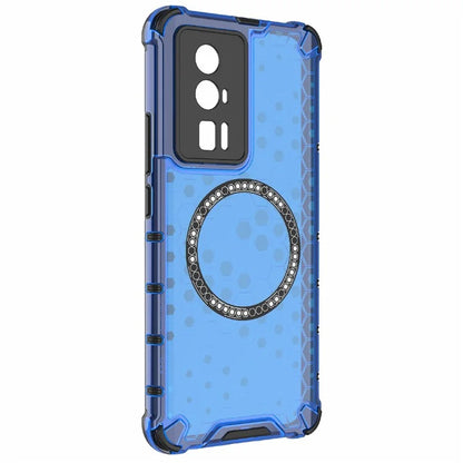 For Xiaomi Poco F5 Pro 5G / K60 5G / K60 Pro 5G Magnetic Case TPU+PC Honeycomb Cushioning Shockproof Phone Cover