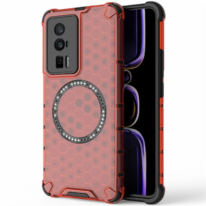 For Xiaomi Poco F5 Pro 5G / K60 5G / K60 Pro 5G Magnetic Case TPU+PC Honeycomb Cushioning Shockproof Phone Cover
