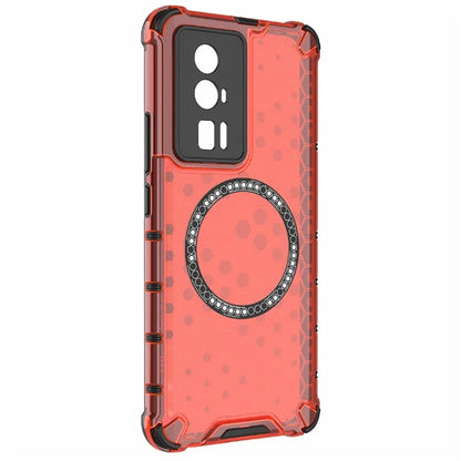 For Xiaomi Poco F5 Pro 5G / K60 5G / K60 Pro 5G Magnetic Case TPU+PC Honeycomb Cushioning Shockproof Phone Cover