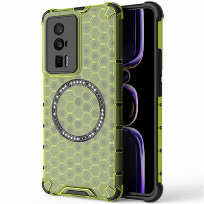 For Xiaomi Poco F5 Pro 5G / K60 5G / K60 Pro 5G Magnetic Case TPU+PC Honeycomb Cushioning Shockproof Phone Cover