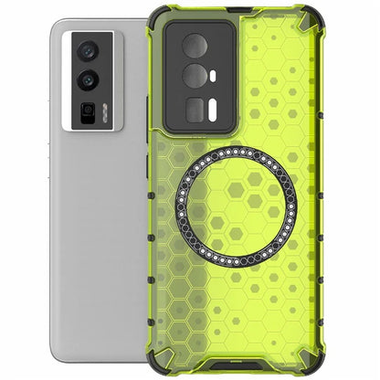 For Xiaomi Poco F5 Pro 5G / K60 5G / K60 Pro 5G Magnetic Case TPU+PC Honeycomb Cushioning Shockproof Phone Cover