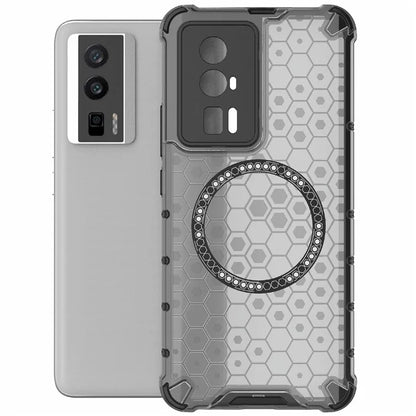 For Xiaomi Poco F5 Pro 5G / K60 5G / K60 Pro 5G Magnetic Case TPU+PC Honeycomb Cushioning Shockproof Phone Cover