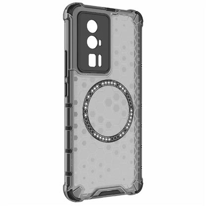 For Xiaomi Poco F5 Pro 5G / K60 5G / K60 Pro 5G Magnetic Case TPU+PC Honeycomb Cushioning Shockproof Phone Cover