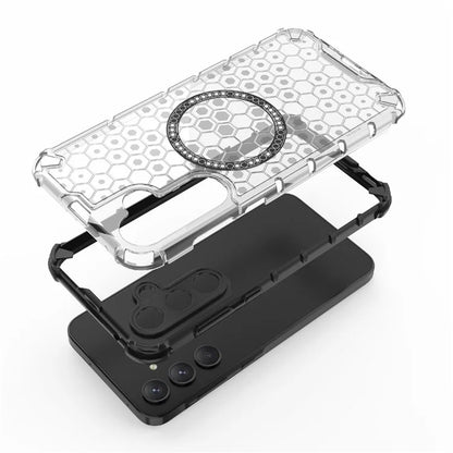 For Samsung Galaxy A35 5G Magnetic Case Honeycomb Heat Dissipation TPU+PC Phone Cover