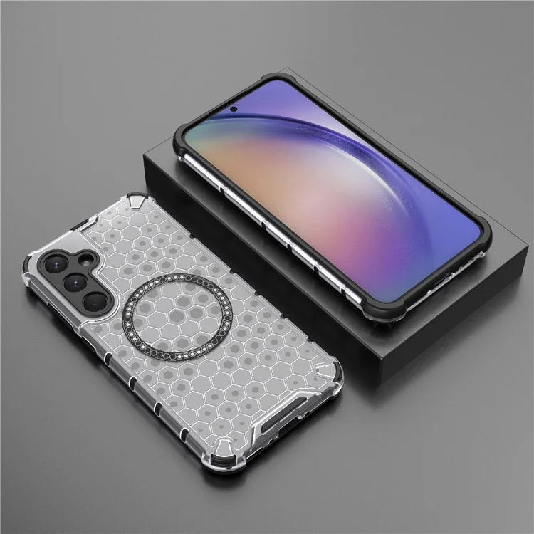 For Samsung Galaxy A35 5G Magnetic Case Honeycomb Heat Dissipation TPU+PC Phone Cover