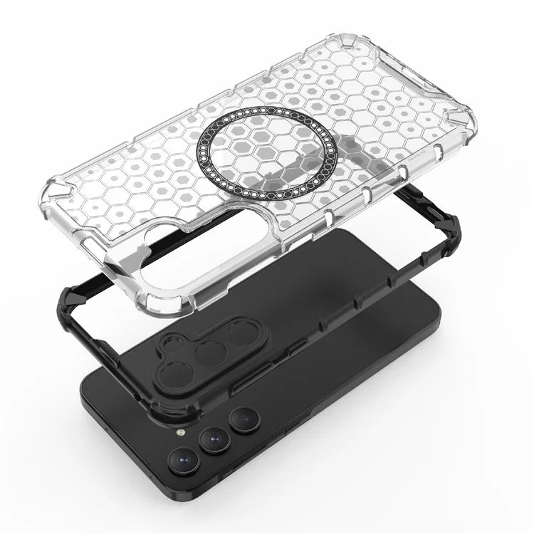 For Samsung Galaxy A35 5G Magnetic Case Honeycomb Heat Dissipation TPU+PC Phone Cover
