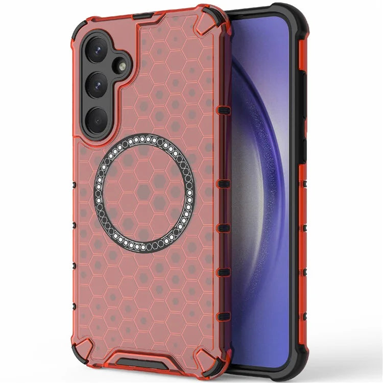 For Samsung Galaxy A35 5G Magnetic Case Honeycomb Heat Dissipation TPU+PC Phone Cover