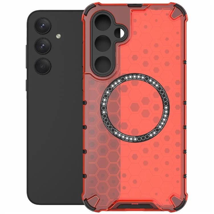 For Samsung Galaxy A35 5G Magnetic Case Honeycomb Heat Dissipation TPU+PC Phone Cover