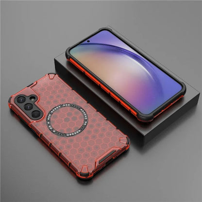 For Samsung Galaxy A35 5G Magnetic Case Honeycomb Heat Dissipation TPU+PC Phone Cover