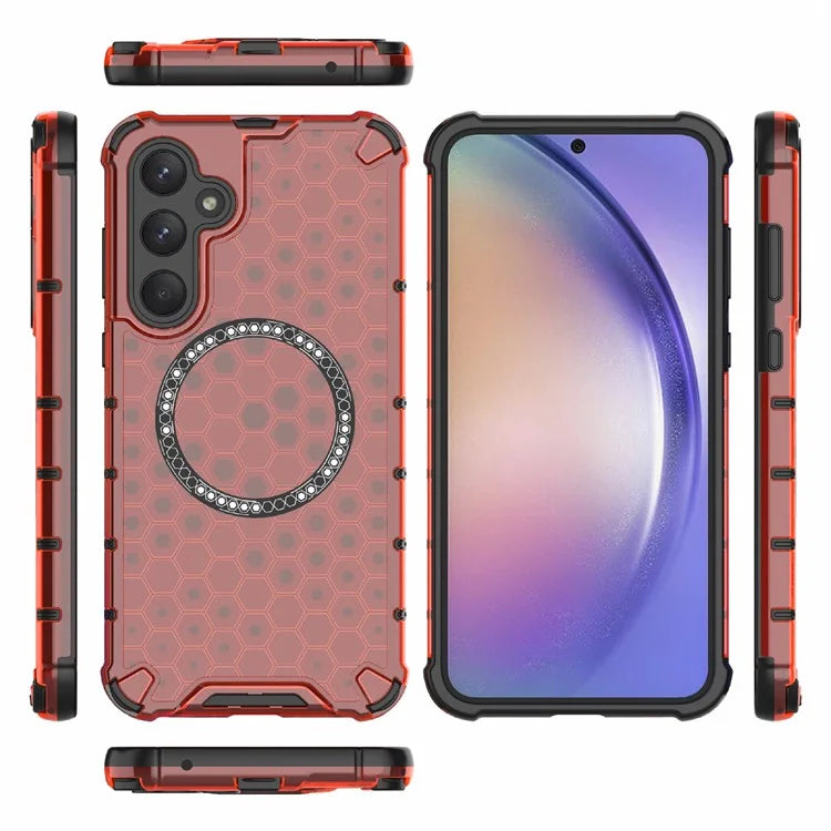 For Samsung Galaxy A35 5G Magnetic Case Honeycomb Heat Dissipation TPU+PC Phone Cover