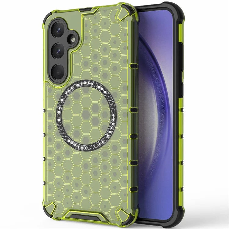 For Samsung Galaxy A35 5G Magnetic Case Honeycomb Heat Dissipation TPU+PC Phone Cover