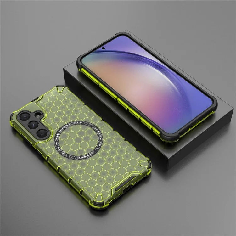 For Samsung Galaxy A35 5G Magnetic Case Honeycomb Heat Dissipation TPU+PC Phone Cover