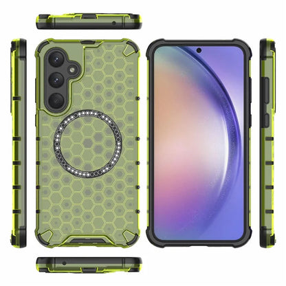For Samsung Galaxy A35 5G Magnetic Case Honeycomb Heat Dissipation TPU+PC Phone Cover