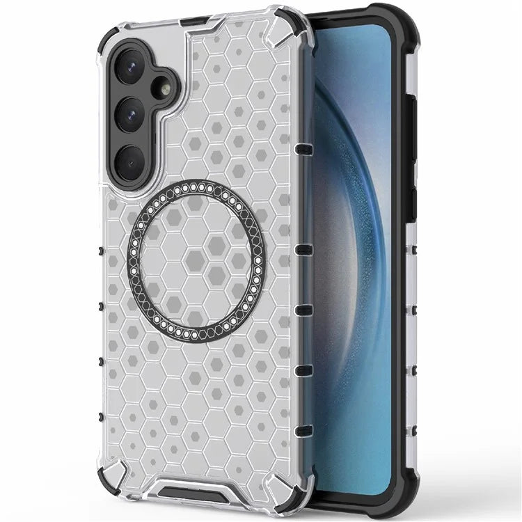 For Samsung Galaxy A55 5G Case Honeycomb Heat Dissipation TPU+PC Magnetic Phone Cover