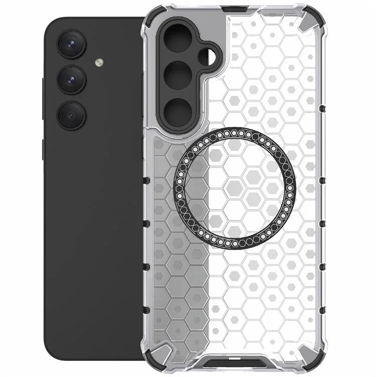 For Samsung Galaxy A55 5G Case Honeycomb Heat Dissipation TPU+PC Magnetic Phone Cover