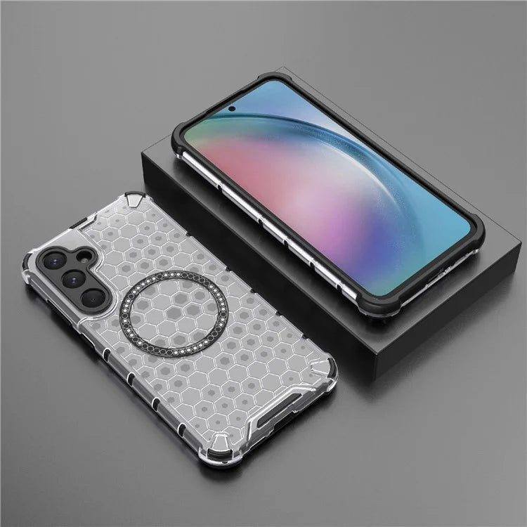 For Samsung Galaxy A55 5G Case Honeycomb Heat Dissipation TPU+PC Magnetic Phone Cover