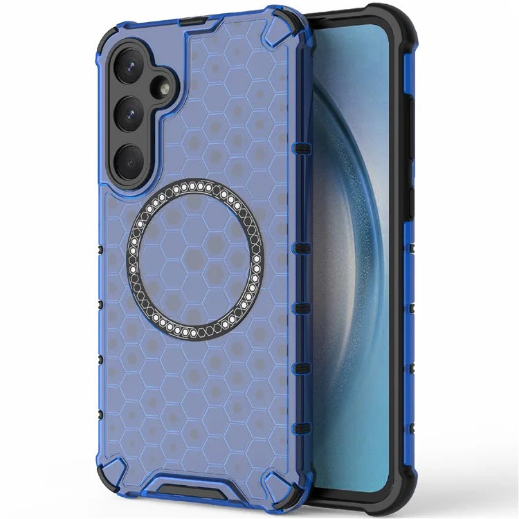 For Samsung Galaxy A55 5G Case Honeycomb Heat Dissipation TPU+PC Magnetic Phone Cover