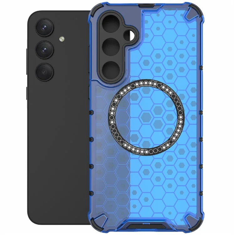 For Samsung Galaxy A55 5G Case Honeycomb Heat Dissipation TPU+PC Magnetic Phone Cover