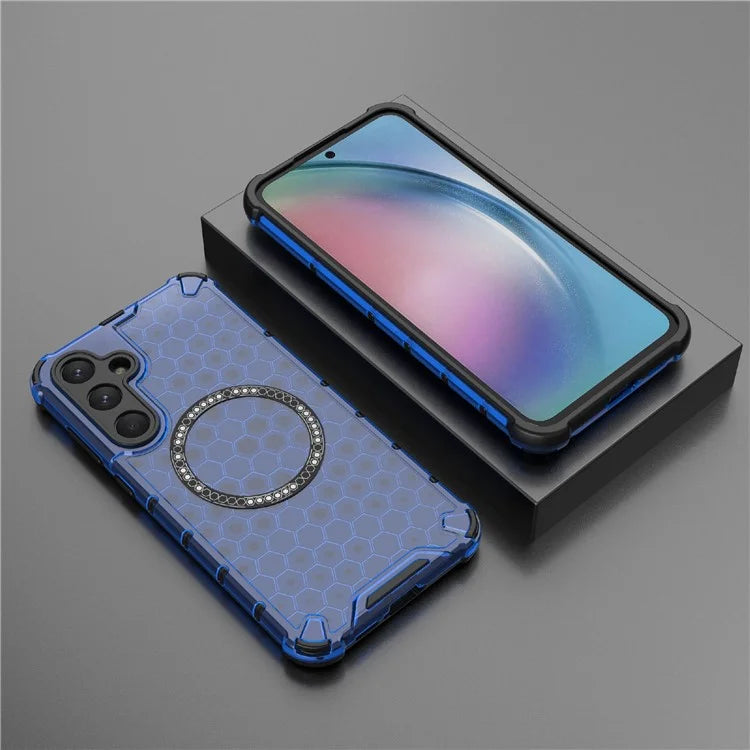 For Samsung Galaxy A55 5G Case Honeycomb Heat Dissipation TPU+PC Magnetic Phone Cover