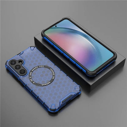 For Samsung Galaxy A55 5G Case Honeycomb Heat Dissipation TPU+PC Magnetic Phone Cover