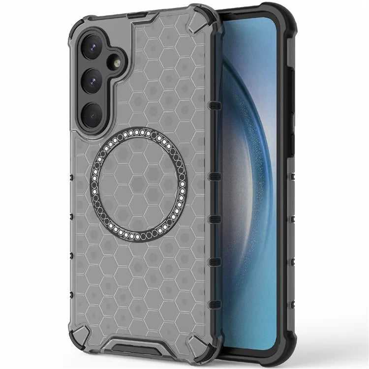 For Samsung Galaxy A55 5G Case Honeycomb Heat Dissipation TPU+PC Magnetic Phone Cover