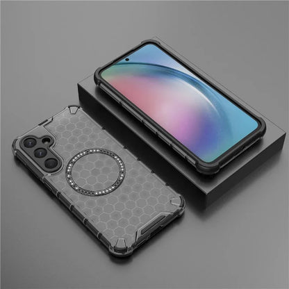 For Samsung Galaxy A55 5G Case Honeycomb Heat Dissipation TPU+PC Magnetic Phone Cover