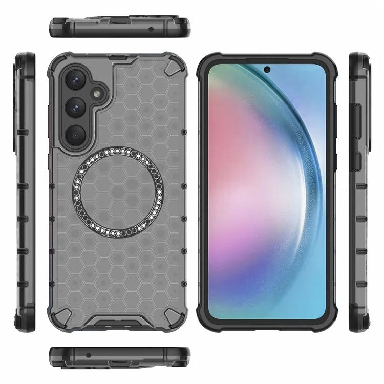 For Samsung Galaxy A55 5G Case Honeycomb Heat Dissipation TPU+PC Magnetic Phone Cover