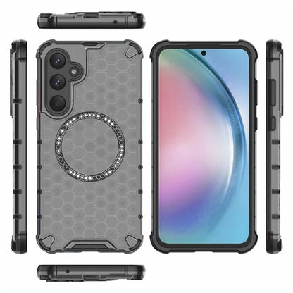 For Samsung Galaxy A55 5G Case Honeycomb Heat Dissipation TPU+PC Magnetic Phone Cover