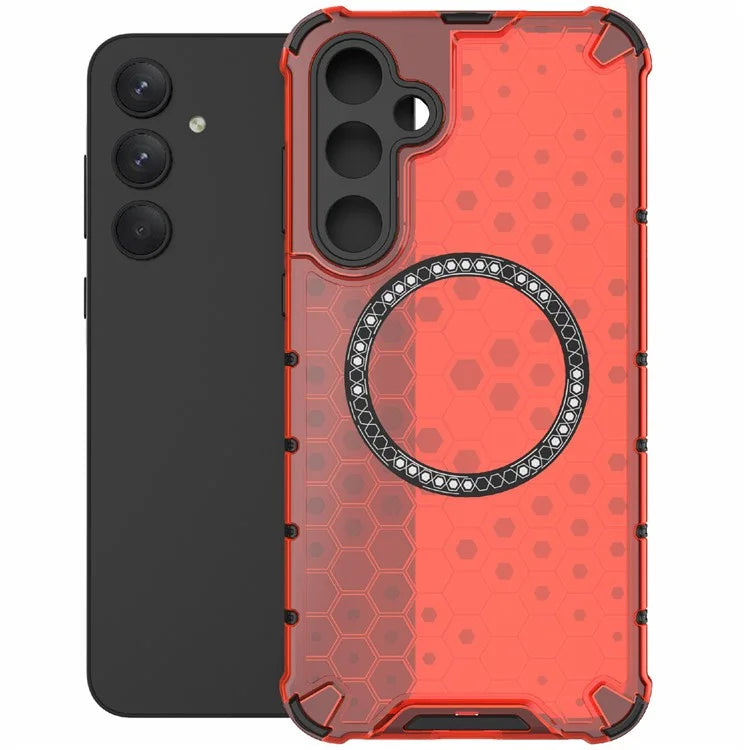 For Samsung Galaxy A55 5G Case Honeycomb Heat Dissipation TPU+PC Magnetic Phone Cover