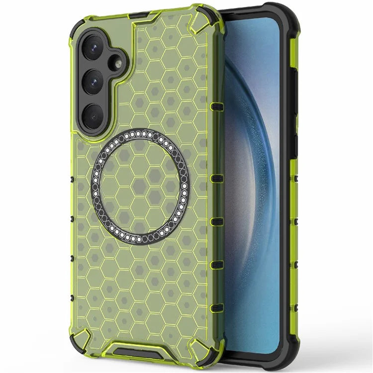 For Samsung Galaxy A55 5G Case Honeycomb Heat Dissipation TPU+PC Magnetic Phone Cover
