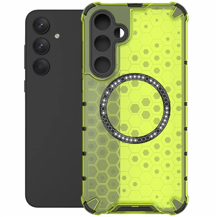 For Samsung Galaxy A55 5G Case Honeycomb Heat Dissipation TPU+PC Magnetic Phone Cover