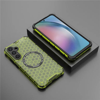 For Samsung Galaxy A55 5G Case Honeycomb Heat Dissipation TPU+PC Magnetic Phone Cover